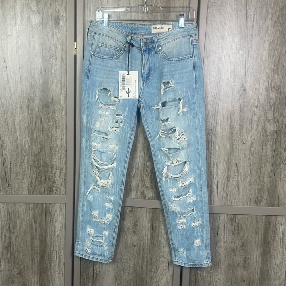 New! Revolve Pistola Distressed Surfside Slim Fit Jeans Women's 27